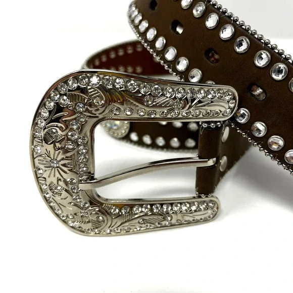 Blazin Roxx Ladies Scalloped Rhinestone Concho Belt Style N3512044 Size Medium - Picture 2 of 7